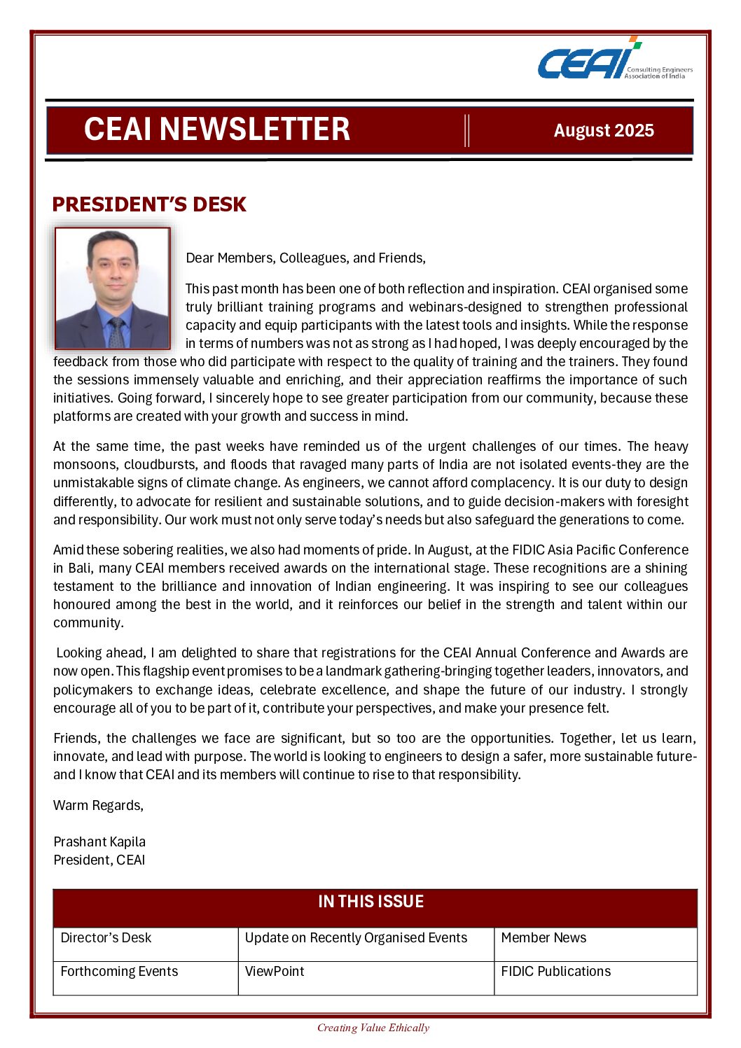 CEAI Newsletter August, 2025